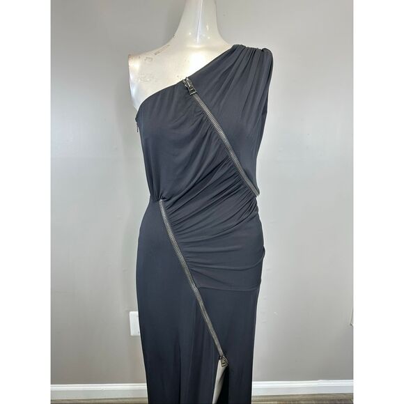 TOM FORD  Zip Detail One Shoulder Jersey Gown IT38/US 2 $4,480 - Picture 3 of 11
